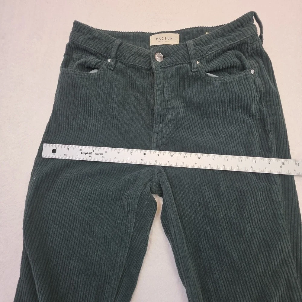 PacSun Mom Jeans Women's Size 25 Green Corduroy Straight Leg Pants